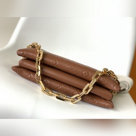 LV Модель M57791, песочный цвет, маленькая сумка Coussin с цепочк