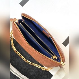 LV Модель M57791, песочный цвет, маленькая сумка Coussin с цепочк