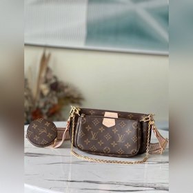 LV Модель 44823 Розовый Multi Pochette Accessoires Сумка Сочетае