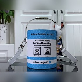 Сумка LV PAINT CAN, синяя с шелкографией, сумка-бакет через плечо