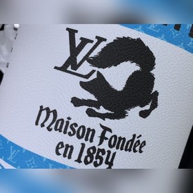 Сумка LV PAINT CAN, синяя с шелкографией, сумка-бакет через плечо