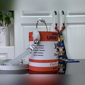 Сумка LV PAINT CAN оранжевая с шелкографией, сумка-барабан через 