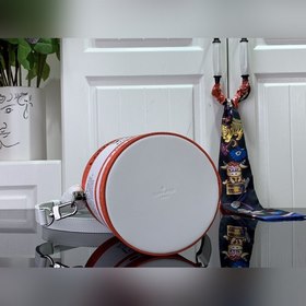 Сумка LV PAINT CAN оранжевая с шелкографией, сумка-барабан через 