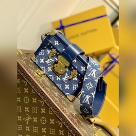 LV Petite Malle сумка, модель M59717, синий деним, фурнитура из с