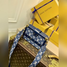 LV Petite Malle сумка, модель M59717, синий деним, фурнитура из с