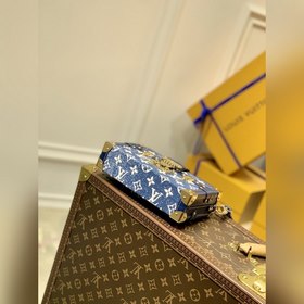 LV Petite Malle сумка, модель M59717, синий деним, фурнитура из с