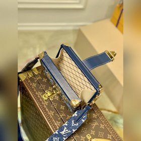 LV Petite Malle сумка, модель M59717, синий деним, фурнитура из с