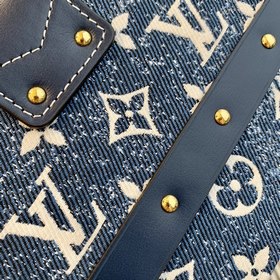 LV Petite Malle сумка, модель M59717, синий деним, фурнитура из с