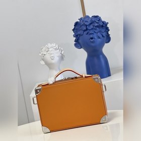 Сумка LV Handle Soft Trunk, модель M45785, оранжевая с шелкографи