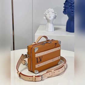 Сумка LV Handle Soft Trunk, модель M45785, оранжевая с шелкографи