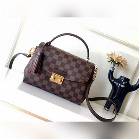 LV Модель N53000 Коричневая сумка через плечо Кожа является подли