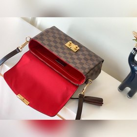 LV Модель N53000 Коричневая сумка через плечо Кожа является подли