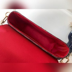 LV Модель N53000 Коричневая сумка через плечо Кожа является подли