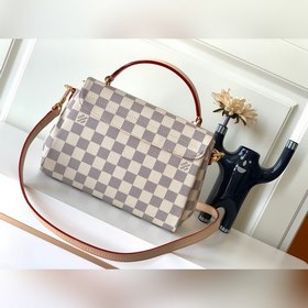 LV Модель N41581 Белая сумка через плечо Кожа является подлинной 