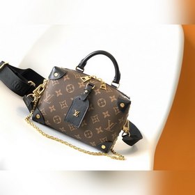 LV Модель M45571 Черный Petite Malle Souple Сумка Изготовлена из