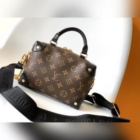 LV Модель M45571 Черный Petite Malle Souple Сумка Изготовлена из