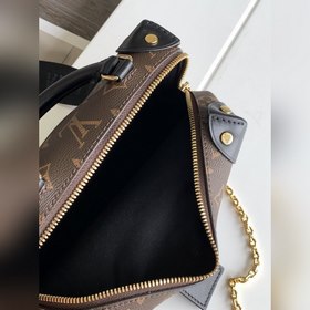 LV Модель M45571 Черный Petite Malle Souple Сумка Изготовлена из