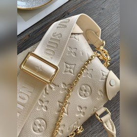 LV Модель M45394 Белая сумка Petite Malle Souple Изготовлена из 