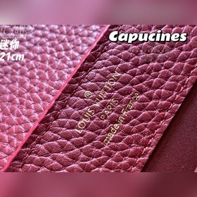 LV Capucines мини-сумка, модель M55921, бордовый цвет с золотой п