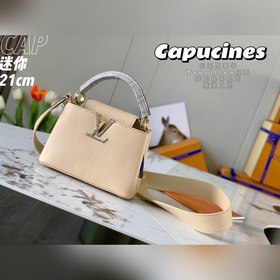 LV Capucines мини-сумка, модель M55921, молочно-белая змеиная кож