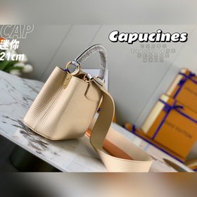 LV Capucines мини-сумка, модель M55921, молочно-белая змеиная кож