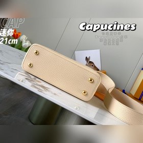 LV Capucines мини-сумка, модель M55921, молочно-белая змеиная кож