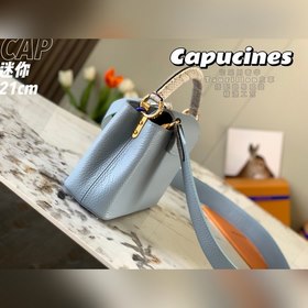 LV Capucines мини-сумка, модель M55921, цвет «туманный синий» с з