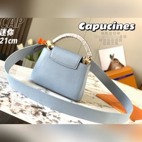 LV Capucines мини-сумка, модель M55921, цвет «туманный синий» с з