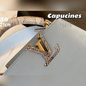 LV Capucines мини-сумка, модель M55921, цвет «туманный синий» с з