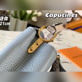 LV Capucines мини-сумка, модель M55921, цвет «туманный синий» с з