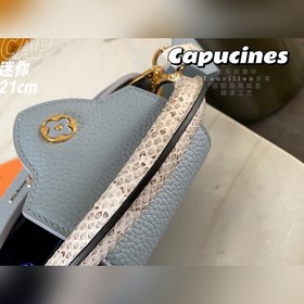 LV Capucines мини-сумка, модель M55921, цвет «туманный синий» с з