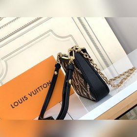 LV Модель M81137 Черная сумка с принтом на цепочке, сумка через п