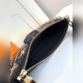 LV Модель M81137 Черная сумка с принтом на цепочке, сумка через п