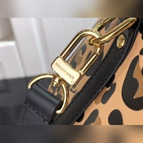 LV SPEEDY BANDOULIèRE 25 Сумка черная с леопардовым принтом Сумка