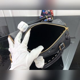 LV SPEEDY BANDOULIèRE 25 Сумка черная с леопардовым принтом Сумка