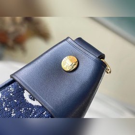 LV полукруглая сумка-багет, модель M81166, джинсовый синий Сумка