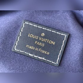 LV полукруглая сумка-багет, модель M81166, джинсовый синий Сумка
