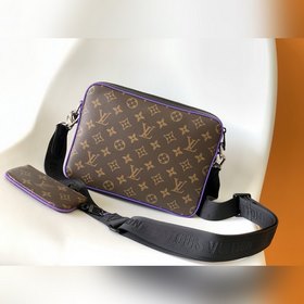 LV Trio почтовая сумка через плечо Изготовлена из ткани Monogram