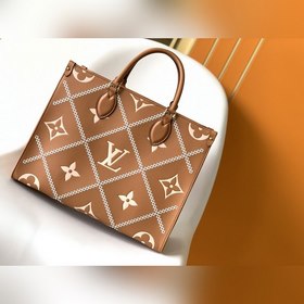 LV Модель M46015 Земляной цвет ONTHEGO Средняя сумка Сумка-тоут