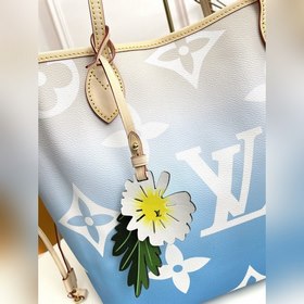 Средняя сумка LV Neverfull, модель M45680, синяя Сумка Neverfull