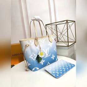 Средняя сумка LV Neverfull, модель M45680, синяя Сумка Neverfull 