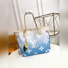 Средняя сумка LV Neverfull, модель M45680, синяя Сумка Neverfull 