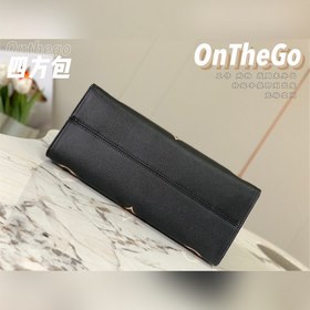 Средняя сумка LV OnTheGo, модель M45495, черная с принтом Средняя