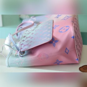 Средняя сумка LV Neverfull в розово-голубом цвете Сумка Neverfull