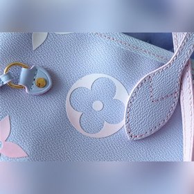 Средняя сумка LV Neverfull в розово-голубом цвете Сумка Neverfull
