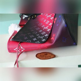 Сумка LV Neverfull среднего размера, розово-синяя Сумка Neverfull