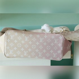Сумка LV Neverfull среднего размера, светло-зеленая с розовым Сум