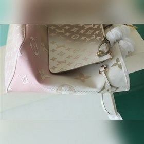 Сумка LV Neverfull среднего размера, светло-зеленая с розовым Сум