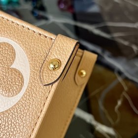 LV Модель M46015 Коричневая сумка ONTHEGO среднего размера с шелк