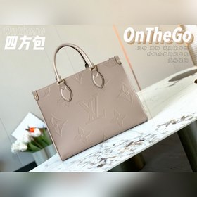 LV Модель M45607 Слоновая кость с тиснением Сумка ONTHEGO Для ра